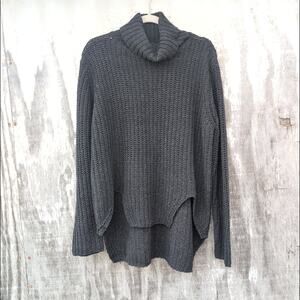 POL Chunky Rib Knit Turtleneck Boxy Slouchy LagenLook FishermanSweater Women's S